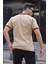 Bej Desenli Polo Yaka Erkek Tişört 6080 2