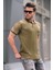 Haki Desenli Polo Yaka Erkek Tişört 6082 1
