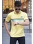 Sarı Çizgili Polo Yaka Tişört 5869 2