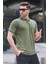 Haki Yeşil Polo Yaka Regular Fit Erkek T-Shirt 6110 2