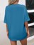 Kadın Indigo Mavi Los Angeles 91 Baskılı Oversize T-Shirt 2