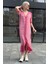 Pembe Düğmeli Triko Kadın Elbise MG1648 1