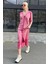 Pembe Düğmeli Triko Kadın Elbise MG1648 5