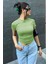 Kadın Basic Tişört Polyester Bisiklet Yaka Kısa Kol Yeşil 1