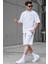 Beyaz Erkek Şort Takımı 5937 2