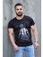 Baskılı Siyah Tişört 4028 1