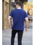 Lacivert Baskılı Regular Fit Tişört 5884 2