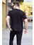 Siyah Baskılı Regular Fit T-Shirt 5884 2