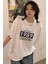 Beyaz Baskılı Oversize Tişört MG1977 5