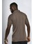 Kahve Yaka Detay T-Shirt 410415 4