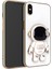 iPhone Xr Kılıf Kamera Korumalı Astronot Desenli Standlı Silikon Beyaz 1