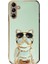 Samsung Galaxy A04S Kılıf Kamera Korumalı Köpek Desenli Standlı Silikon Yeşil 1