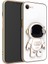 iPhone 7 Kılıf Kamera Korumalı Astronot Desenli Standlı Silikon Beyaz 1