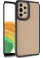 Samsung Galaxy A32 4g Kılıf Flora Sert Silikon Arkası Cam Şeffaf Pembe 1
