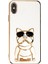 iPhone Xs Kılıf Kamera Korumalı Köpek Desenli Standlı Silikon Beyaz 1