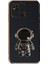 Xiaomi Redmi 10C Kılıf Kamera Korumalı Astronot Desenli Standlı Silikon Siyah 1