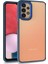 Samsung Galaxy A53 5g Flora Sert Silikon Arkası Cam Şeffaf Lacivert 1