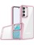Samsung Galaxy M14 Kılıf Flora Sert Silikon Arkası Cam Şeffaf Pembe 1