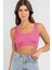 Pembe Askılı Basic Crop Top Bluz MG1757 1