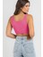 Pembe Askılı Basic Crop Top Bluz MG1757 3