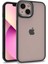 iPhone 13 Kılıf Flora Sert Silikon Arkası Cam Şeffaf Siyah 1