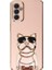 Samsung Galaxy M23 Kılıf Kamera Korumalı Köpek Desenli Standlı Silikon Pembe 1