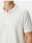4SAM10005MK 010 Ekru Erkek Pamuk Jersey Basıc Kısa Kollu Polo T-Shirt 3