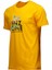 Erkek Bisiklet Yaka Standart Fit Göğüs Baskılı Sarı T-Shirt 1