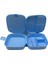 2 Katlı 4 Bölmeli Mavi Premium Kiddy Lunch Box - Premium 3 1 Beslenme Çantası - Yemek Saklama Kabı 2