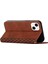 Iphone 15 Için Cilt Touch Hissed Telefon Kapağı 15 Baskılı Rhombus Deri Kılıf Telefon Stand Cüzdan-Brown (Yurt Dışından) 5