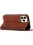 Iphone 15 Pro Slim-Fit Shell Için Baskılı Rhombus Deri Telefon Stand Vakası Cüzdan Cilt Touch Cover-Brown (Yurt Dışından) 5