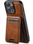 Iphone 13 Pro 6.1 Inç Için Dikey Flip Kart Yuvaları Mumsu Doku Telefon Koruyucusu-Brown (Yurt Dışından) 1