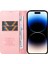 Iphone 15 Pro Max Cilt Touch Pu Deri Kabuk Cüzdan Stand Telefon Kapak Pembe (Yurt Dışından) 2
