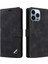 Iphone 15 Pro Için Pro-Cratch Pu Deri Derecilik Kabuk Flip Cüzdan Cilt Touch Telefon Kılıfı Kapak Black (Yurt Dışından) 1