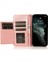 Iphone 15 Pro Max 5 Kart Yuvaları Için Telefon Deri Kılıf Buzağı Dokusu Fermuar Cüzdan Stand Telefon Kapak Pembe (Yurt Dışından) 2