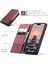 Iphone 15 Pro Deri Cüzdanı Için Telefon Kılıfı Katlama Stand Standı Karaklama Karşı Kırmızısı (Yurt Dışından) 5