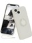 Iphone 15 Yüzük Kickstand Telefon Kasası Için Sıvı Silikon Şok Geçirmez Kapak El Kayışı-Beyaz (Yurt Dışından) 1