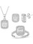Taşlı Modern Baget Altın Set 1