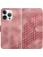 iPhone14 Pro Max Deri Kılıfı Fil Başı Desen Telefon Cüzdan Kapak Pembe (Yurt Dışından) 1