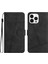 Iphone 15 Pro Retro Pu Deri Cüzdan Için Cilt Touch Hatları Kapak Stand-Black ile Baskılı Telefon Kılıfı (Yurt Dışından) 1