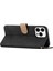 Iphone 15 Pro Retro Pu Deri Cüzdan Için Cilt Touch Hatları Kapak Stand-Black ile Baskılı Telefon Kılıfı (Yurt Dışından) 5