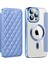 Iphone 11 Pro Max Rfıd Için Lens Film Rhombus Deri Kart Tutucu ile Anti-Güz Kapağı Magsafe-Baby Mavi ile Uyumlu Kılıf (Yurt Dışından) 1