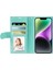 iPhone 14 Plus Içinartı Fermuarlı Cep Telefonu Deri Kasa Cüzdan Standı Kapağı Omuz Kayış Yeşili (Yurt Dışından) 5