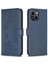 Iphone 14 Plus/15 Artı Cüzdan Kılıfı Yonca Basılı Pu Deri Telefon Kapak-Mavisi (Yurt Dışından) 1