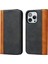 Iphone 15 Pro Bi-Renkli Ekleme Pu Deri Telefon Kılıf Desteği Stand Cüzdan Kapağı Black+Sarı (Yurt Dışından) 1