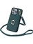 Tpu+Pu Deri Kılıf Iphone 13 Pro 6.1 Inç Kabuk Crossbody Kart Tutucu Kickstand Telefon Kapağı-Blackish Green (Yurt Dışından) 3