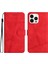 Iphone 15 Pro Max Max Cilt Touch Telefon Kılıfı Retro Pu Deri Cüzdan Kapağı Stand-Red ile Baskı Kabuğu (Yurt Dışından) 1