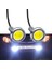 Beyaz 2 Adet Yeni 23MM Araba Kartal Göz Gümüş Kabuk Drl LED Gündüz Farları LED 12V Yedekleme Geri Vites Park Sinyali Otomobil Lambası (Yurt Dışından) 2