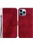 Iphone 13 Pro Max Stand Baskılı Desen Pu Deri Deri Şok Geçirmez Telefon Kasası-Kırmızı (Yurt Dışından) 1