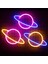 Pembe LED Neon Lamba Eliptik Gezegen Neon Burcu Neon Lamba USB Akülü Ev Dekoratif Duvar Lambası Parti Odası Bar Aydınlatma Dekor (Yurt Dışından) 2